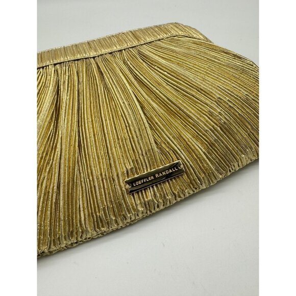 LOEFFLER RANDALL Rayne pleated bow clutch - Gold - Picture 5 of 13